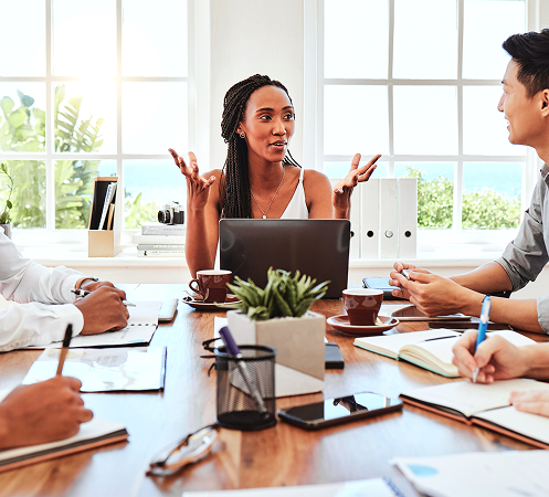 black-woman-presentation-meeting-business-collaboration-ideas-team-discussion-marketing-office-african-american-female-talking-employee-people-teamwork-planning-work
